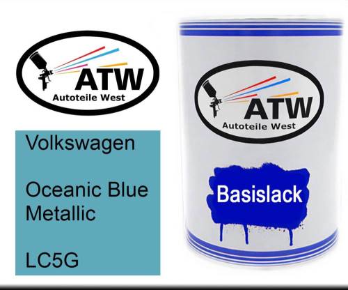 Volkswagen, Oceanic Blue Metallic, LC5G: 500ml Lackdose, von ATW Autoteile West.